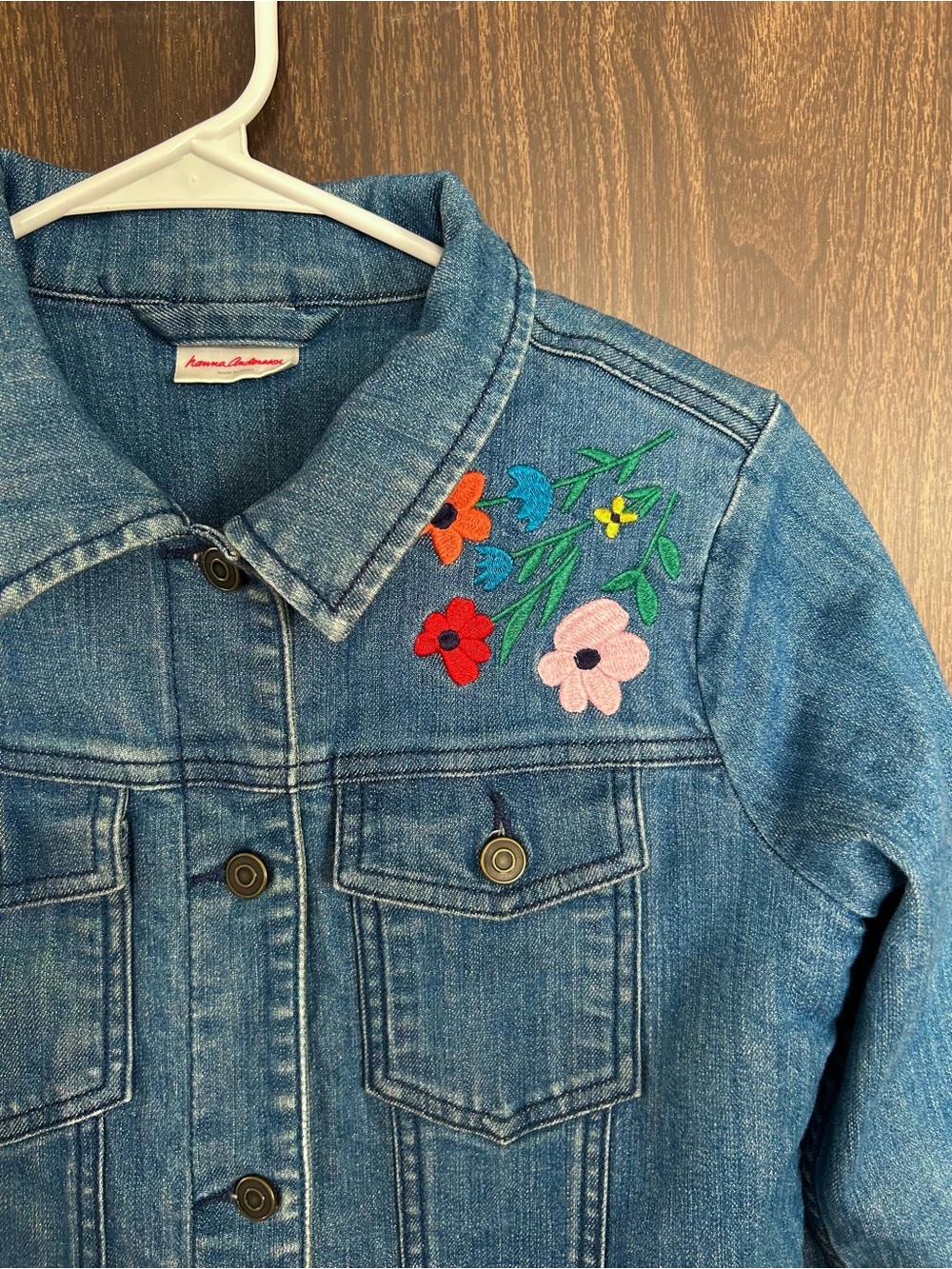Hanna Andersson Blue Denim Sherpa Lined Novelty Applique Jean Jacket Sz 140 / 10 - Picture 4 of 10